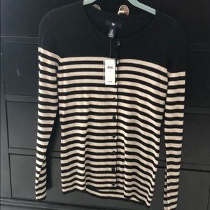 NWT Gap Black and Tan striped cardigan. XS